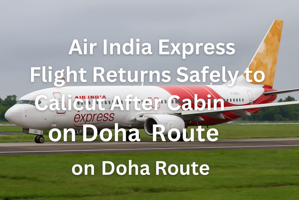 Air India Express flight return, Calicut to Doha flight news, cabin malfunction mid-air, aviation safety India, Calicut International Airport, Air India Express incident, flight IX 375 update, Doha flight delay, Air India Express Boeing 737, Tata Group airline safety, India Qatar flight disruption,Calicut, Kerala, India,Doha, Qatar