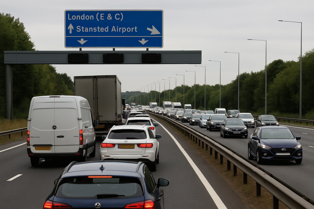 M11 Traffic Chaos Near London Stansted Airport Sparks Renewed