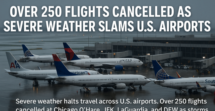Over 250 Flights Cancelled as Severe Weather Slams U.S. Airports
