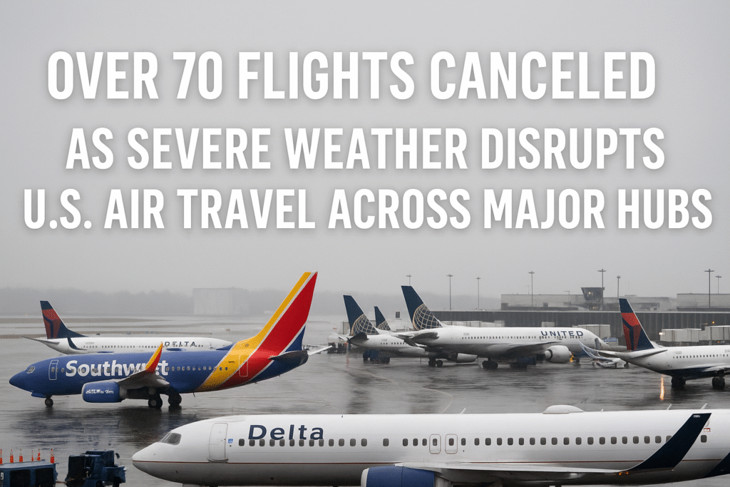 Over 70 Flights Canceled as Severe Weather Disrupts U.S. Air