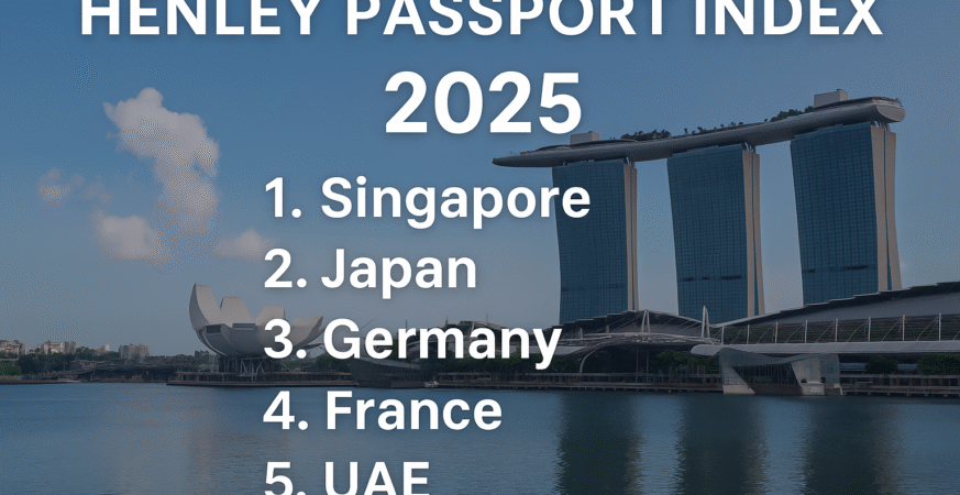 Singapore, Japan, Germany, France, and UAE top the 2025 Henley Passport Index, offering citizens visa-free access to over 180 global destinations.