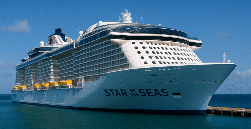 Star of the Seas cruise, world’s largest cruise ship, Royal Caribbean 2025, Port Canaveral cruises, Caribbean cruise itinerary, cruise ship amenities, Florida tourism, luxury cruise travel, sustainable cruise ships, new cruise ship launch,Port Canaveral, Florida, United States,San Juan, Puerto Rico,Cozumel, Mexico,St. Kitts & Nevis,Bahamas