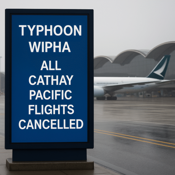 Typhoon Wipha Grounds Flights at Hong Kong Airport
