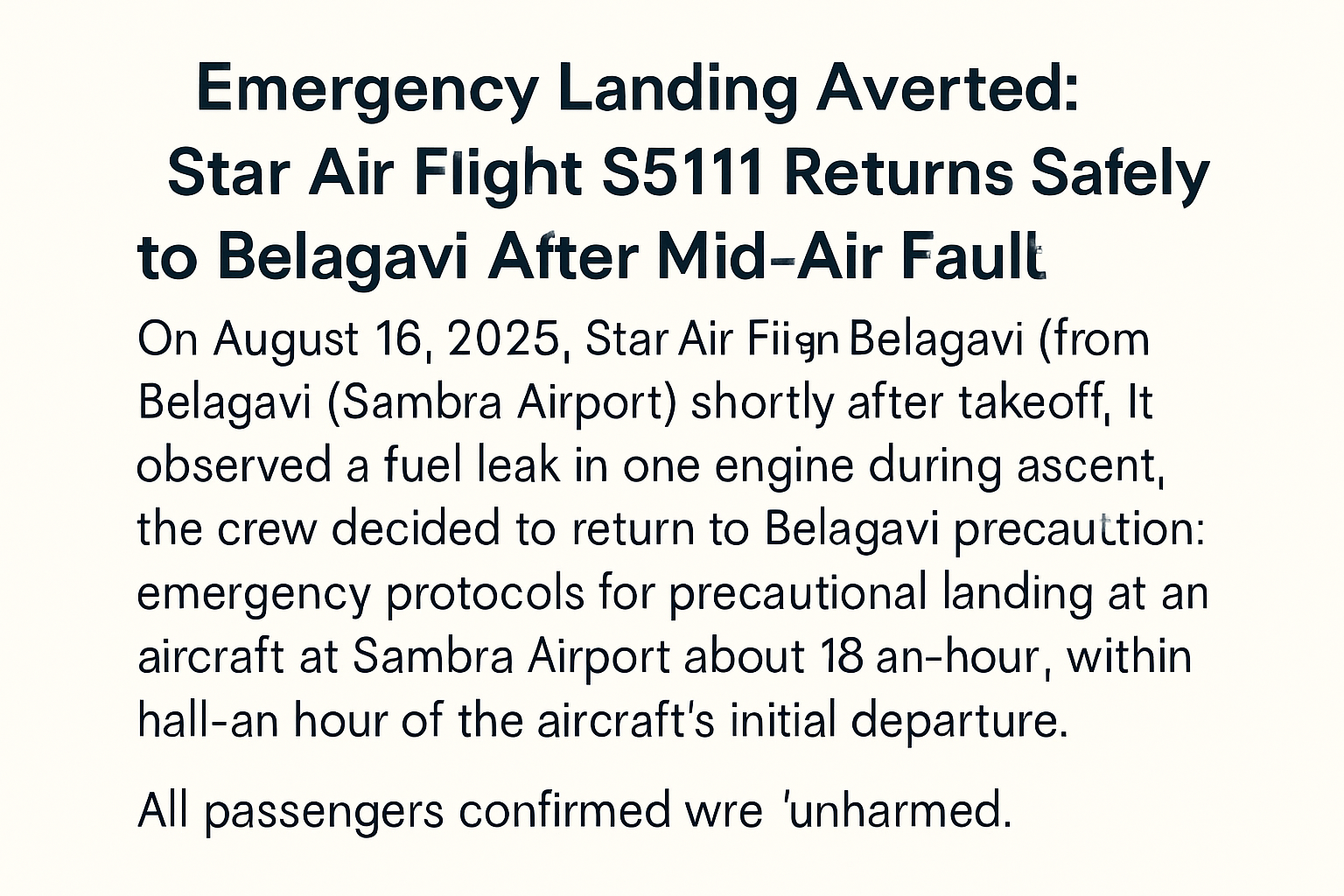 Emergency Landing Averted