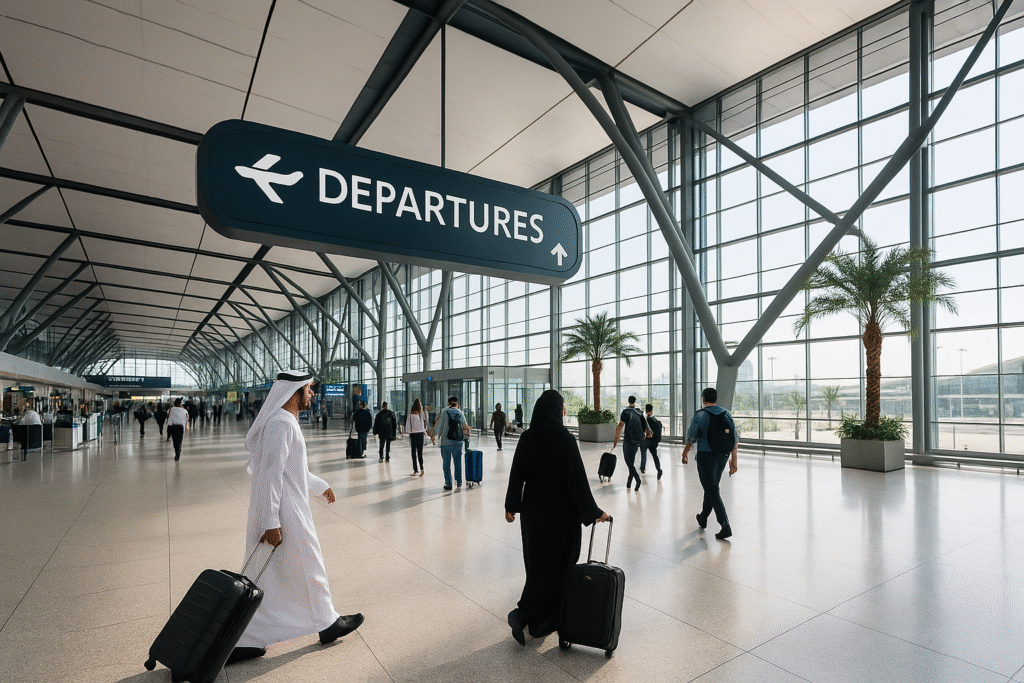 Modern airport or travel hub