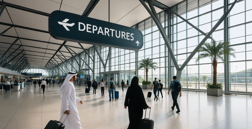 Modern airport or travel hub