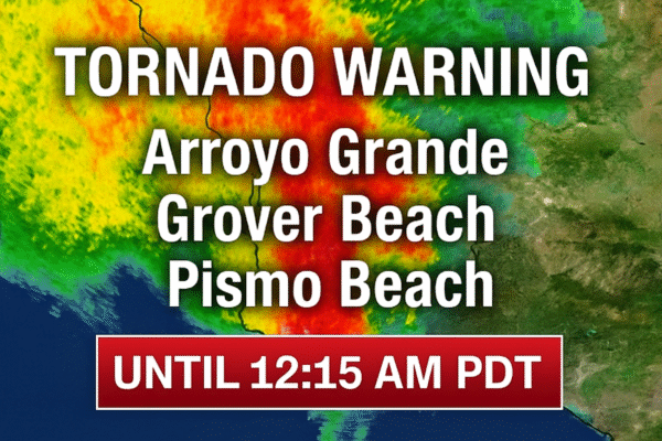 Tornado Warning in California’s Central Coast