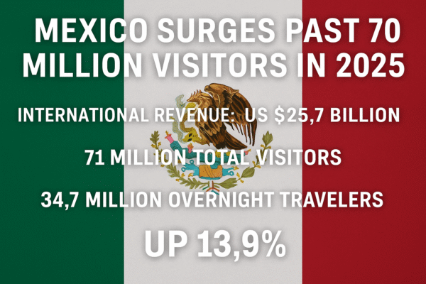 Now Mexico Surges Past 70 Million Visitors in 2025, Strengthening Its Position as a Global Tourism Powerhouse