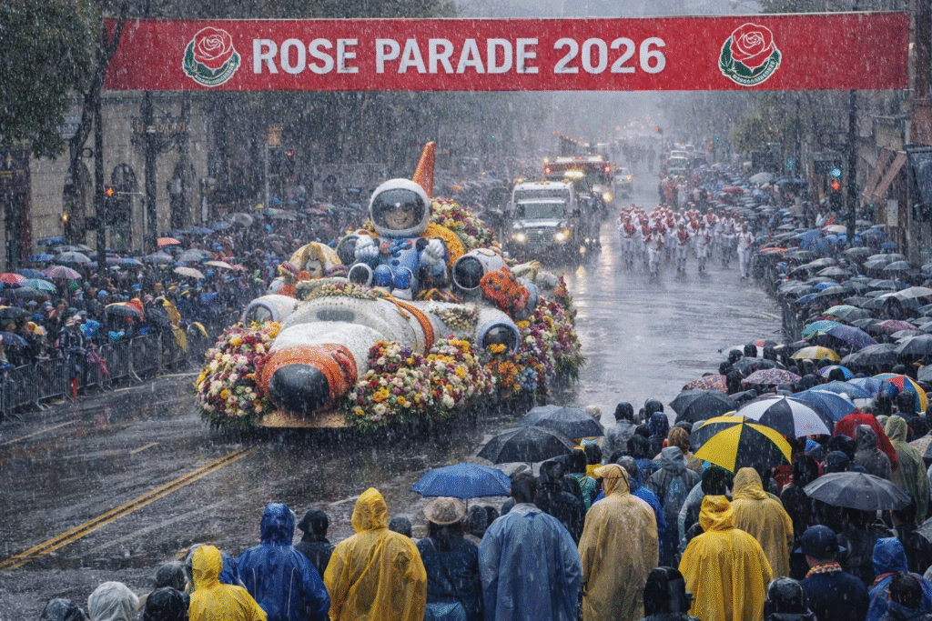 Rain Looms Over Rose Parade 2026 in Pasadena