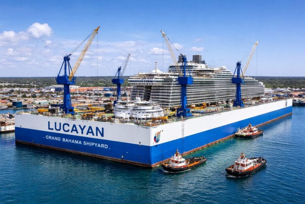 Now Lucayan Floating Drydock Arrives in Grand Bahama, Transforming Caribbean Cruise Ship Maintenance for Mega-Liners