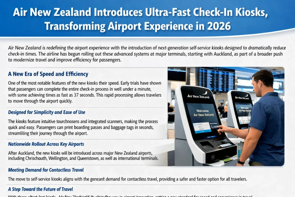 Air New Zealand Introduces Ultra-Fast Check-In Kiosks