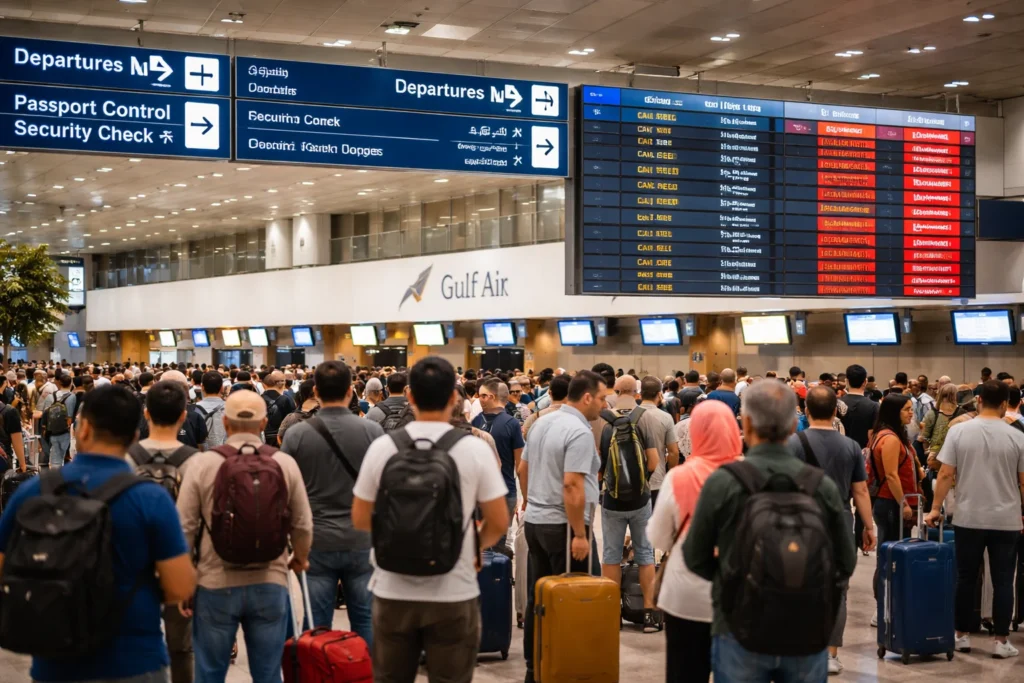 Bahrain flight cancellations, Gulf Air disruptions