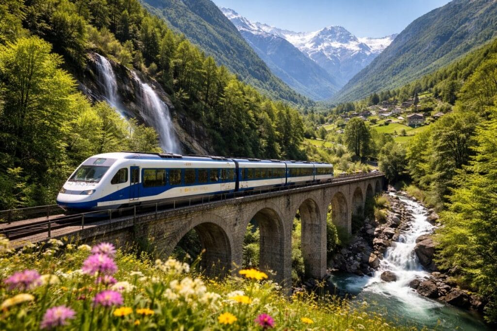 Switzerland Italy scenic railway