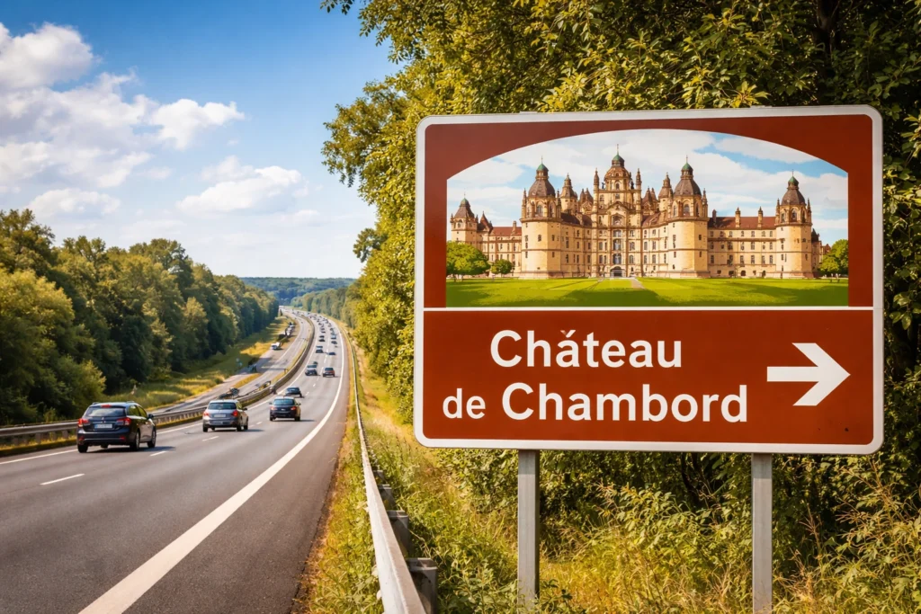 brown road signs France