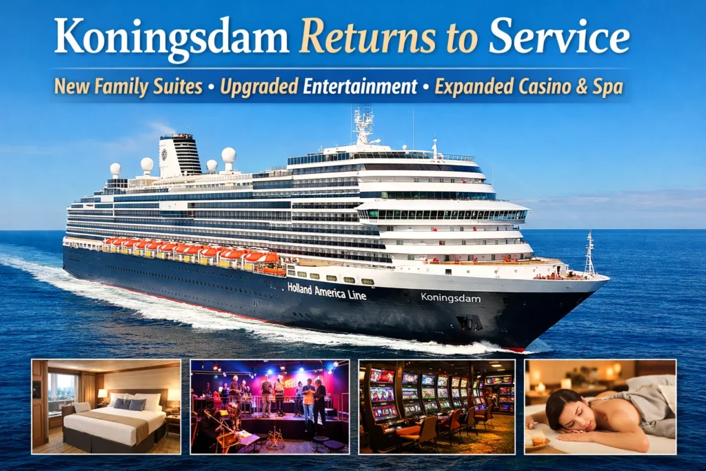 Holland America’s Koningsdam Returns with New Family Suites