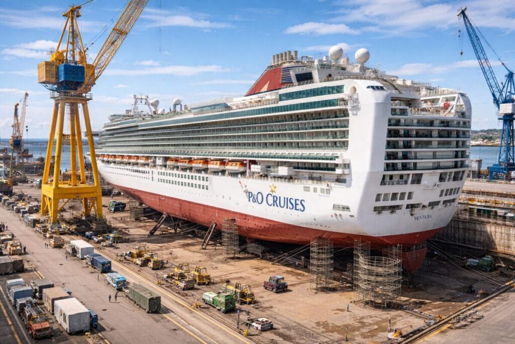 P&O Cruises Ventura Undergoes Major Drydock