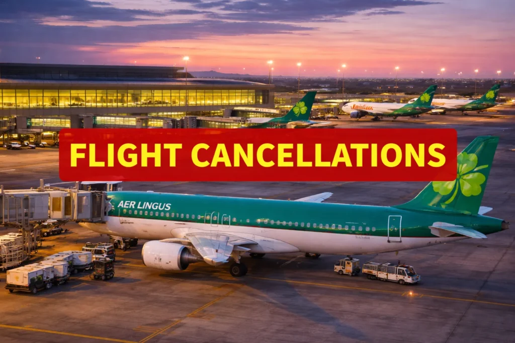 Aer Lingus at sunset with delays