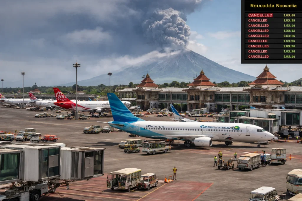 Bali airport amid volcanic disruption