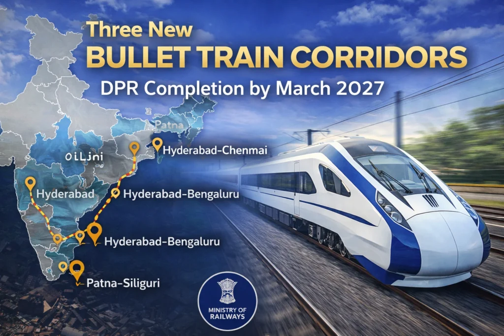 India Targets Bullet Train Expansion with Three New High-Speed Rail Corridors by 2027