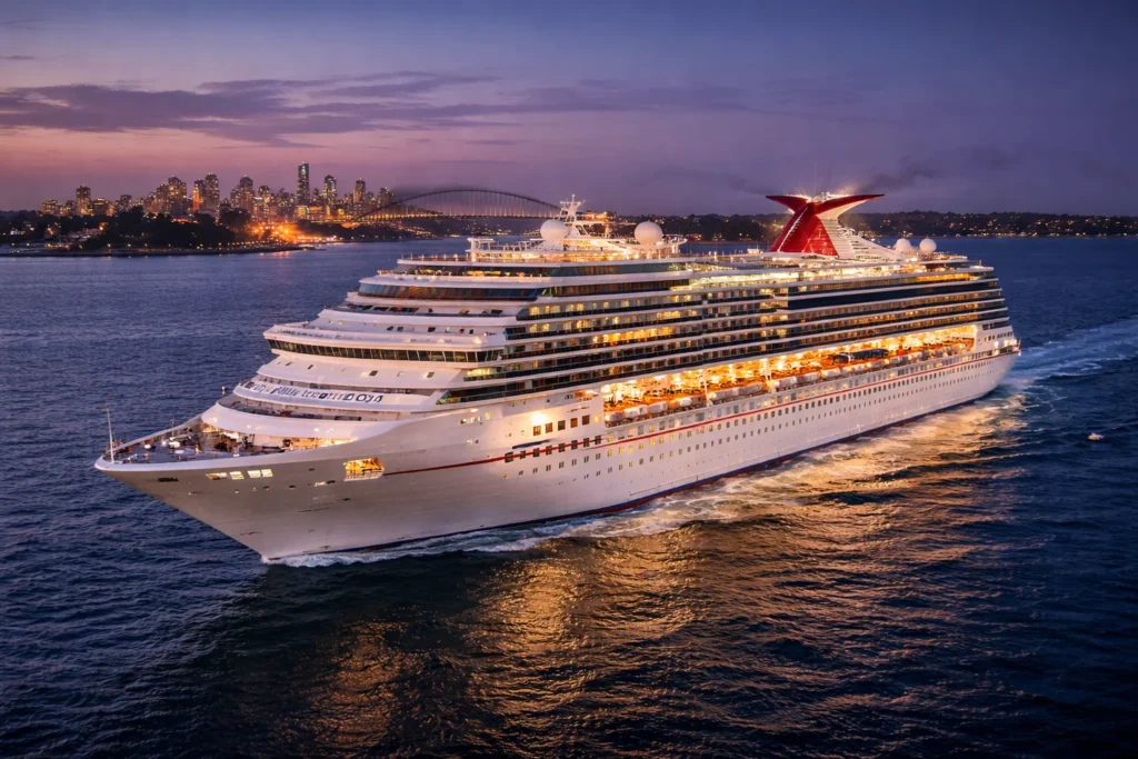Carnival Splendor in twilight off Sydney