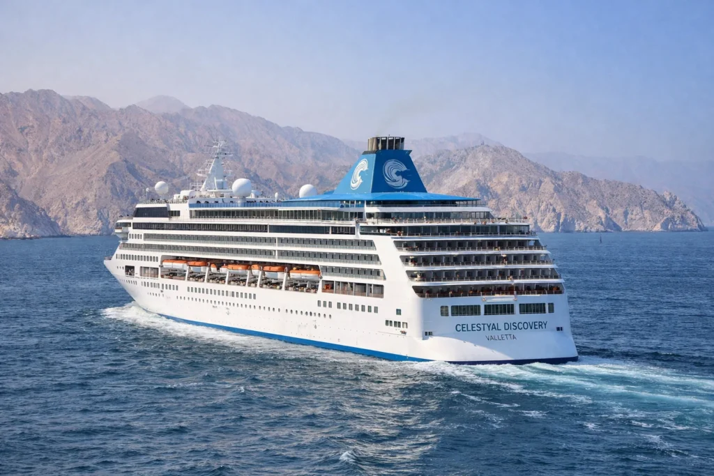 Celestyal Discovery in the Strait of Hormuz