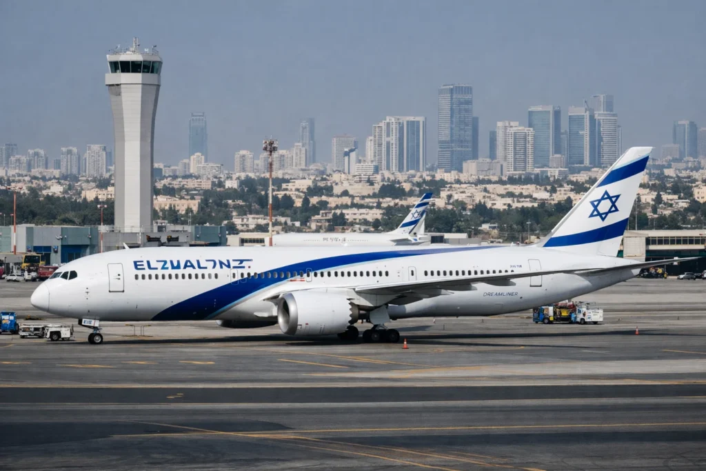 El Al Boeing 787-9 at Ben Gurion Airport