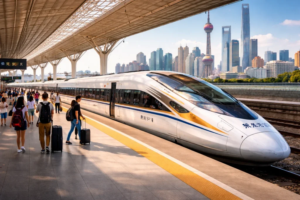 Fuxing bullet train at Shanghai station