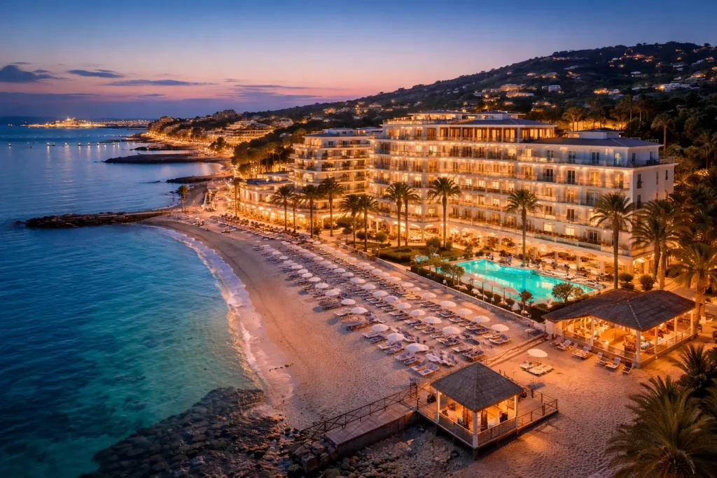 Twilight at Juan-les-Pins beach