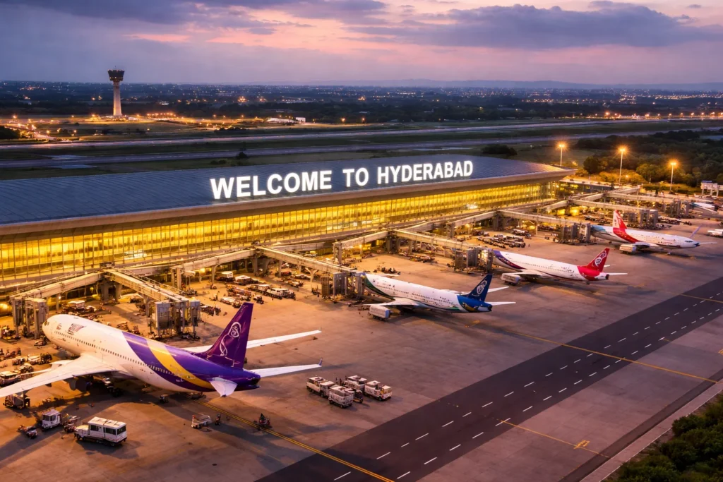 Twilight at Rajiv Gandhi Airport