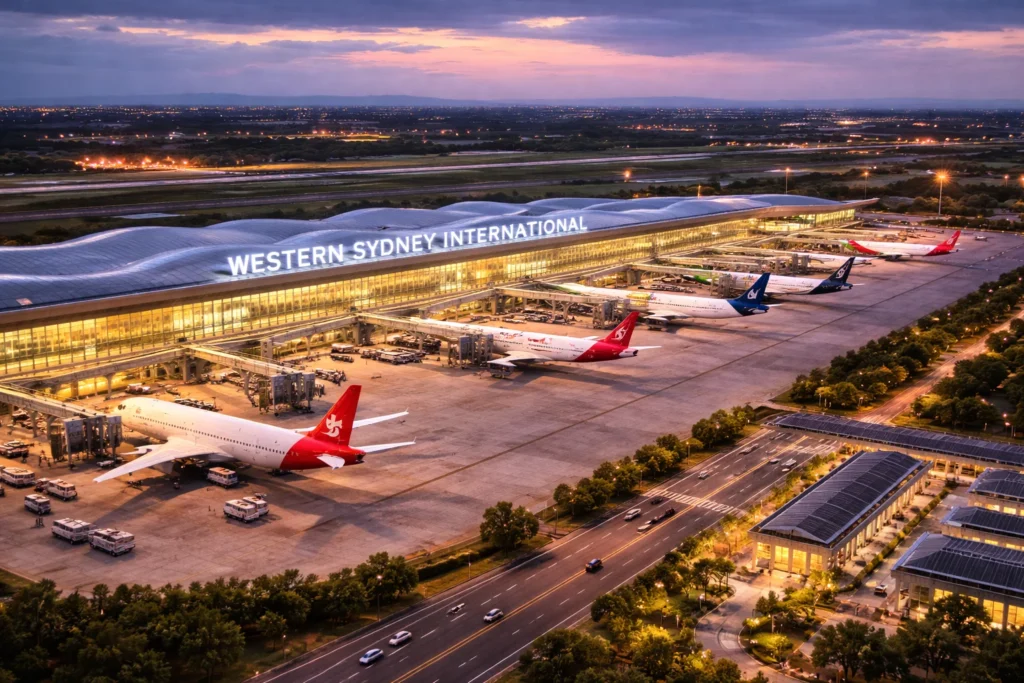 Twilight at Western Sydney Airport