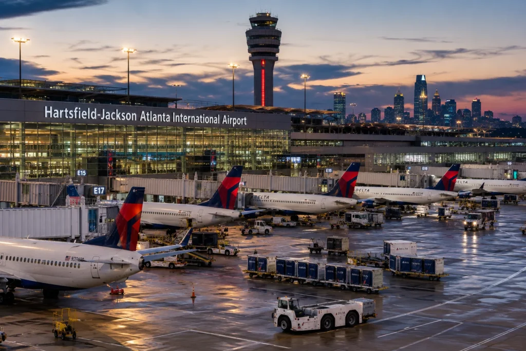 Busy evening at Hartsfield-Jackson airport