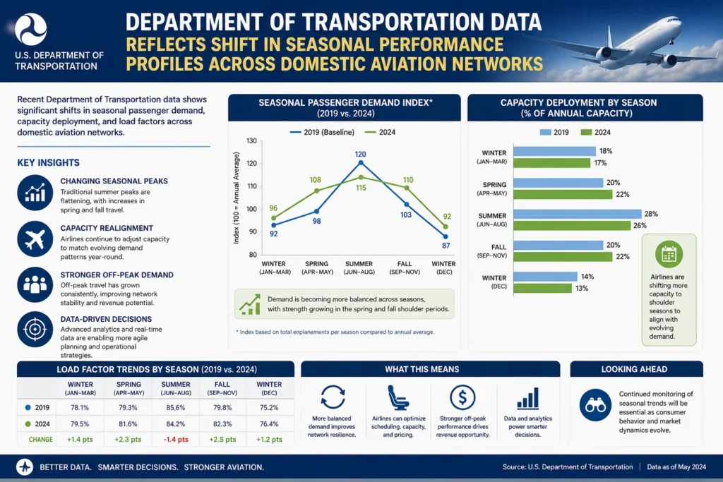 Department of Transportation Data Reflects Shift in Seasonal Performance Profiles Across Domestic Aviation Networks
