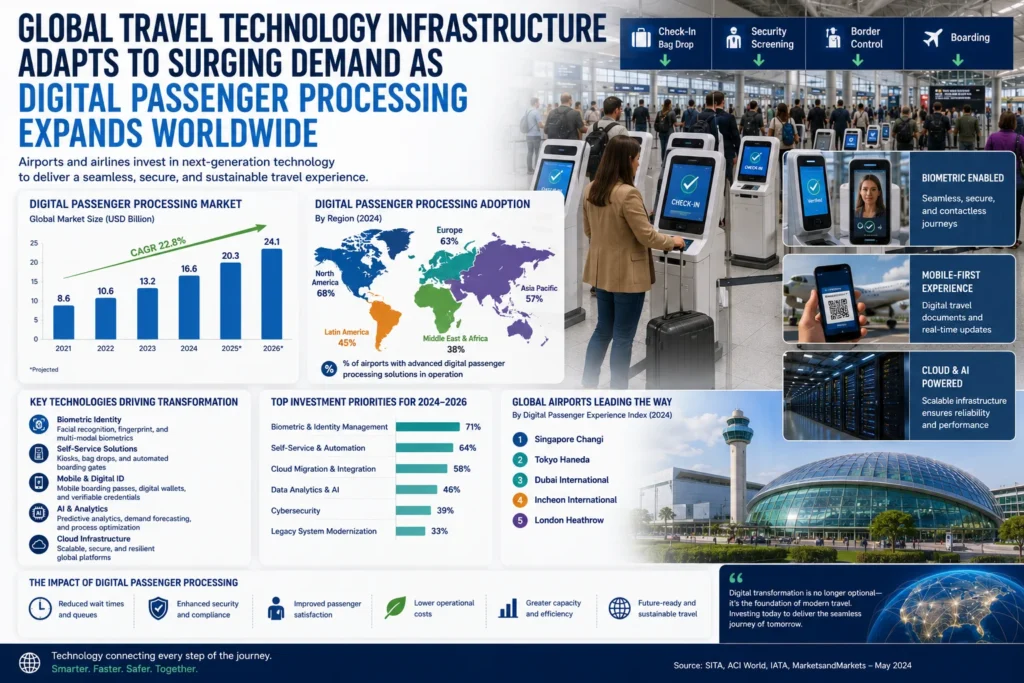Digital passenger processing in global airports