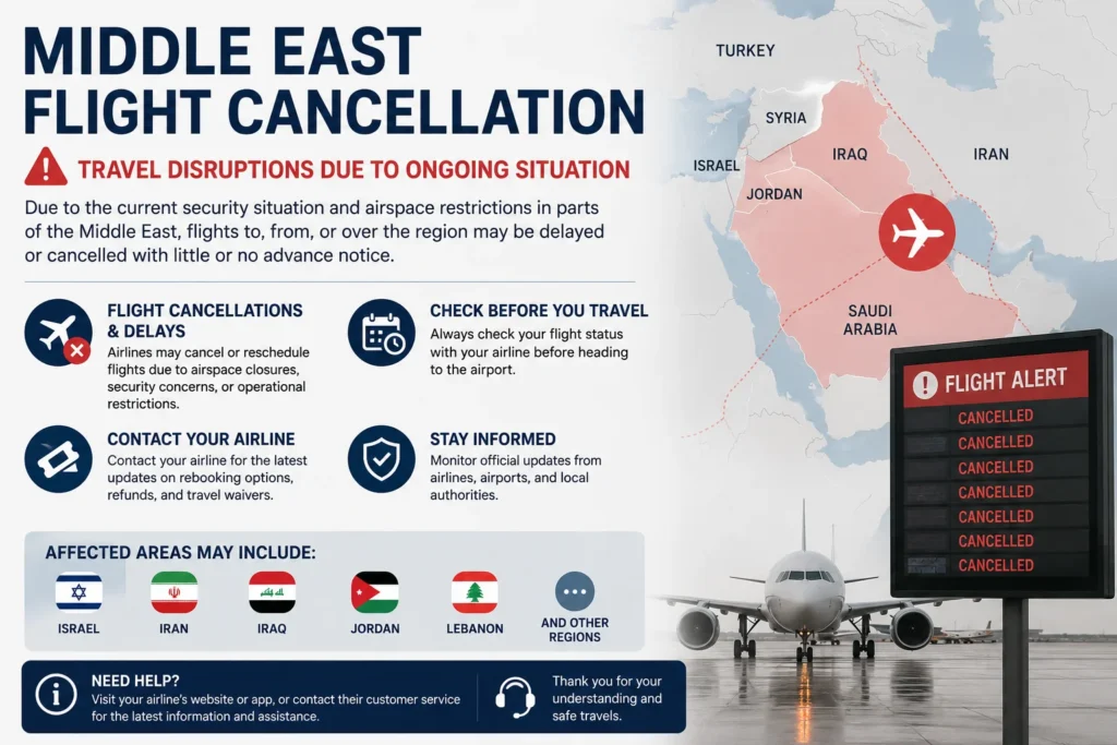 Flight disruptions in the Middle East
