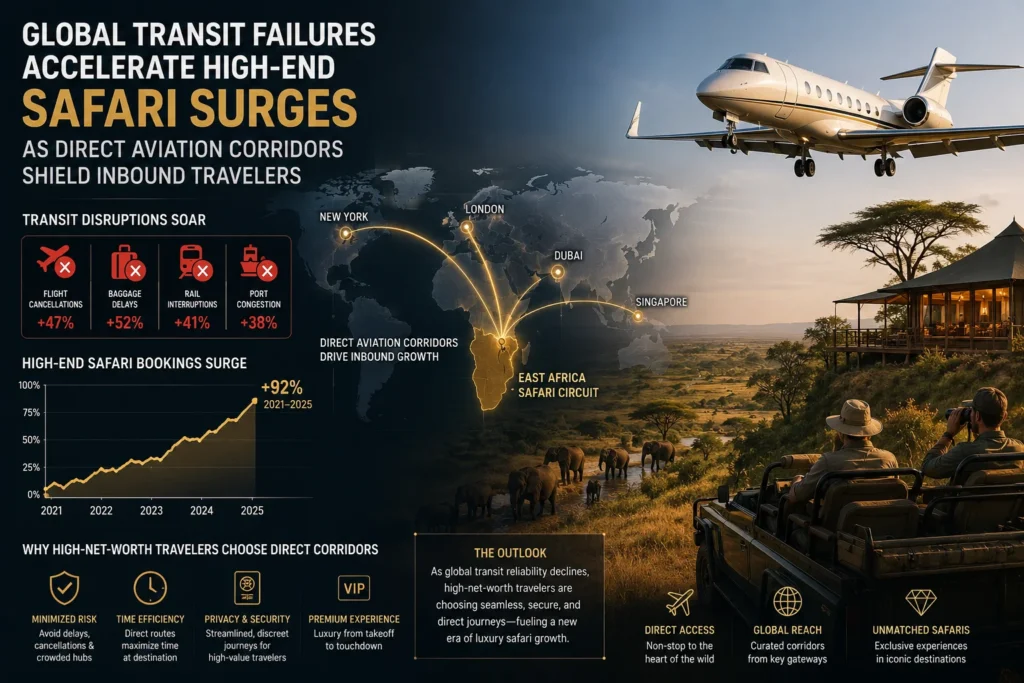 Global Transit Failures Accelerate High-End Safari Surges as Direct Aviation
