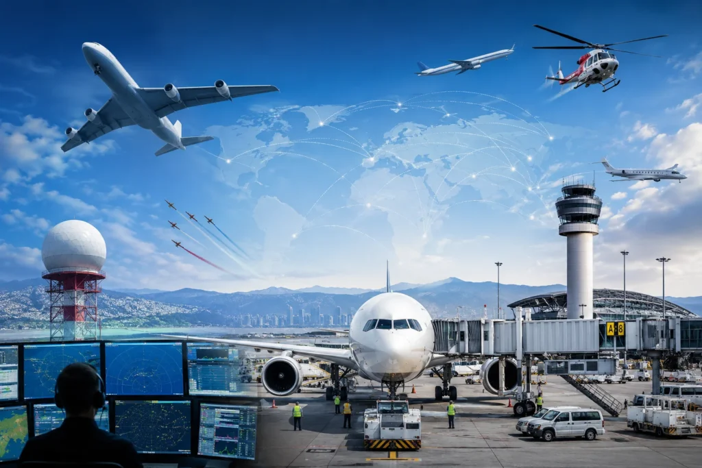 Global aviation hub in action