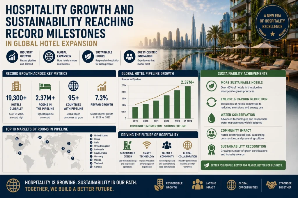 Hospitality growth and sustainability milestones