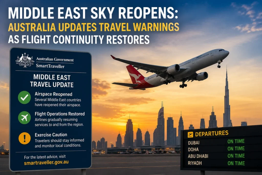 Middle East travel update graphic