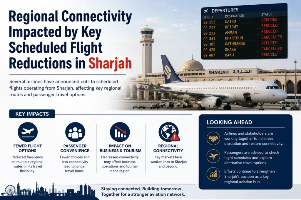 Regional Connectivity Impacted by Key Scheduled Flight Reductions in Sharjah