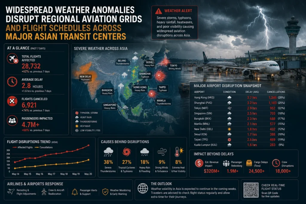 Severe weather disrupts aviation in Asia