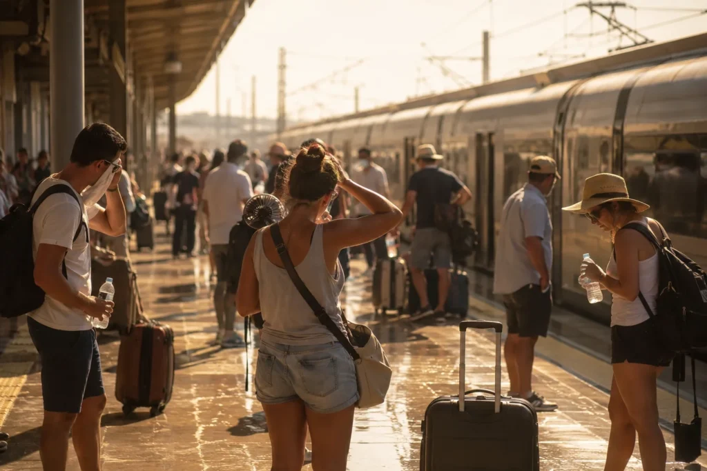 Summer rush at a hot station