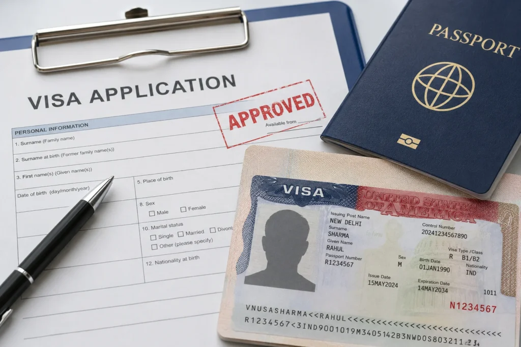 Travel documents and visa approval