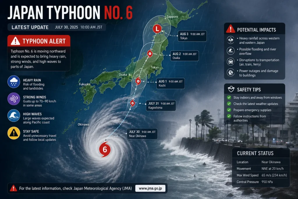 Typhoon No. 6 Japan alert map