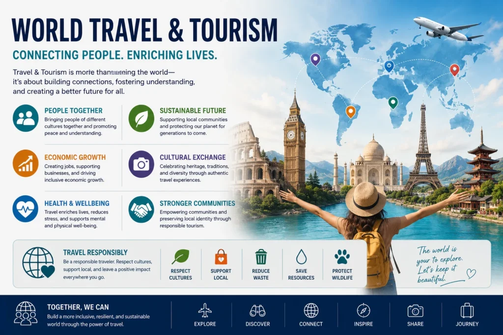 World travel and tourism infographic