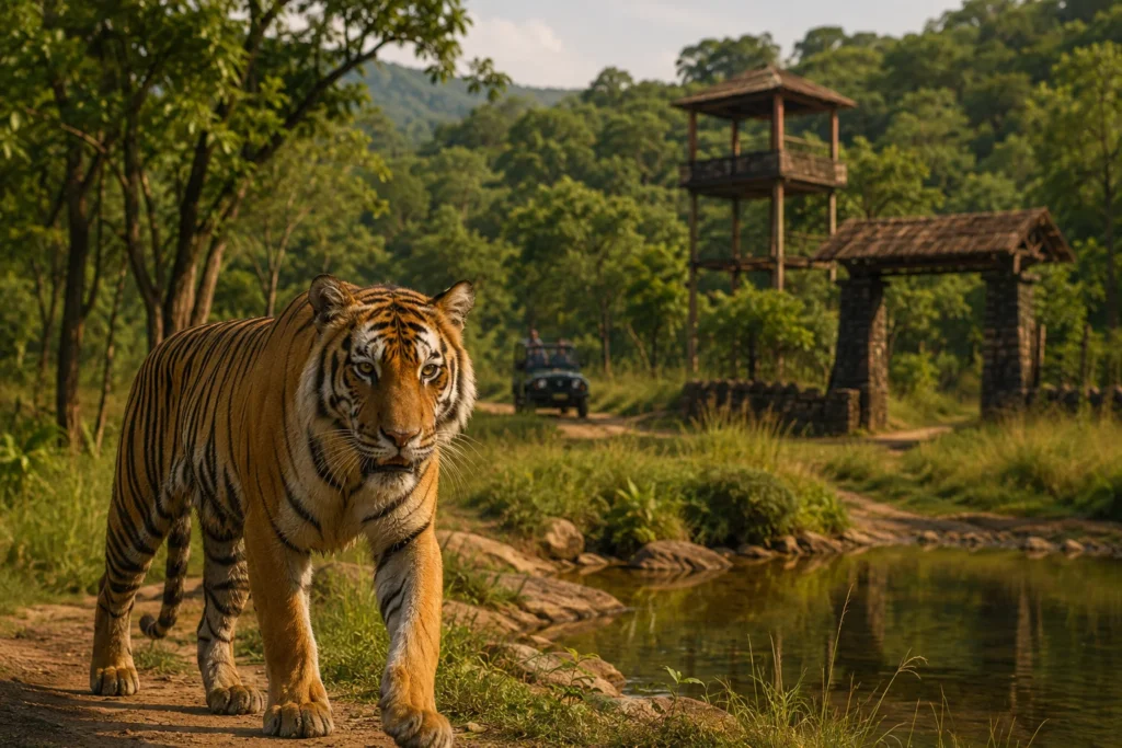 Bengal tiger in safari reserve
