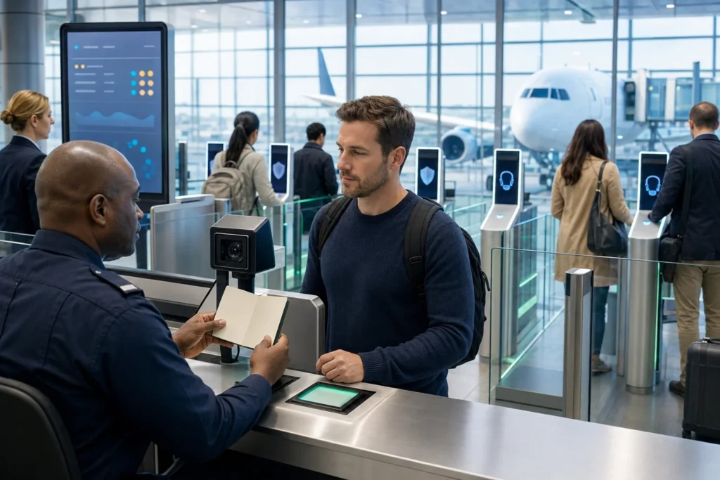 Biometric screening at international arrivals