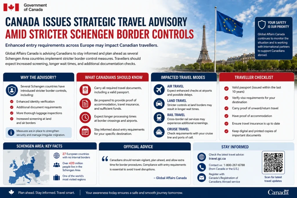 Canada travel advisory - Schengen border updates