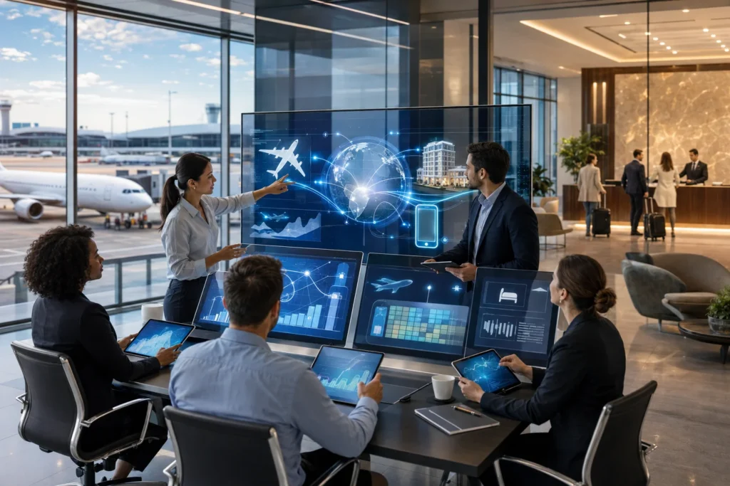 Connected digital operations across planes and hotels