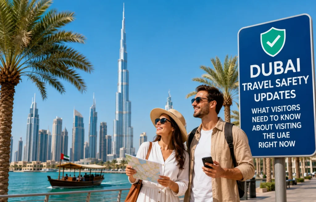 Dubai travel safety updates with skyline