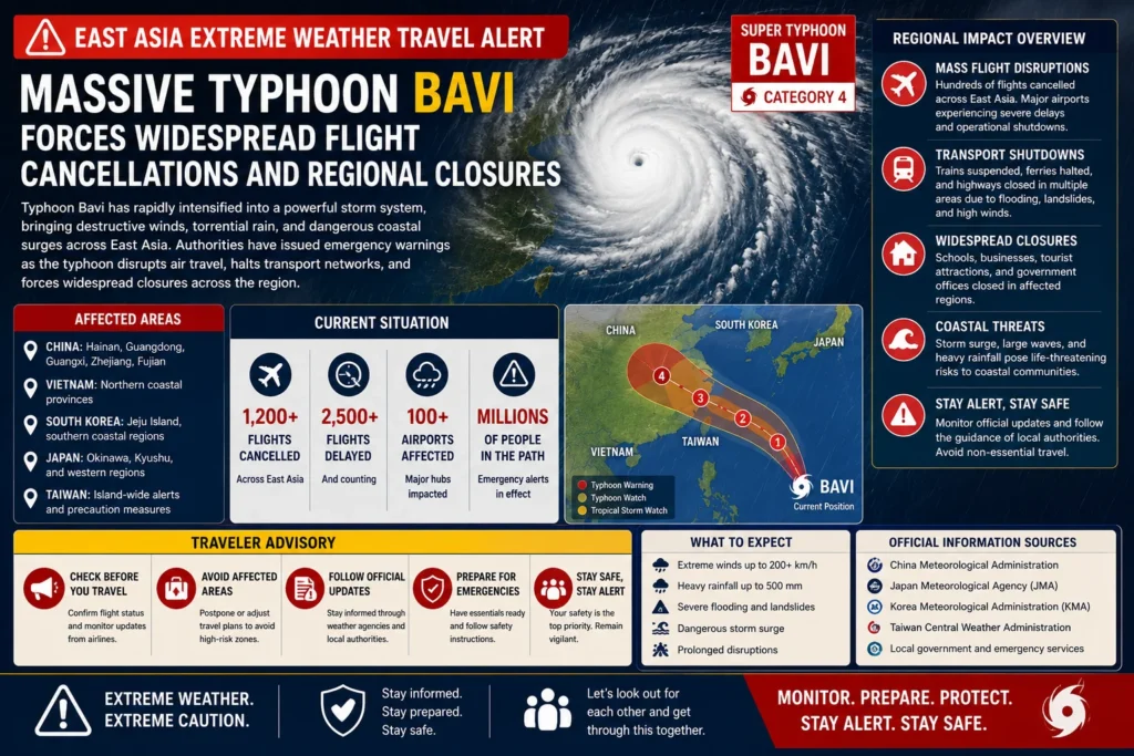 East Asia typhoon travel alert
